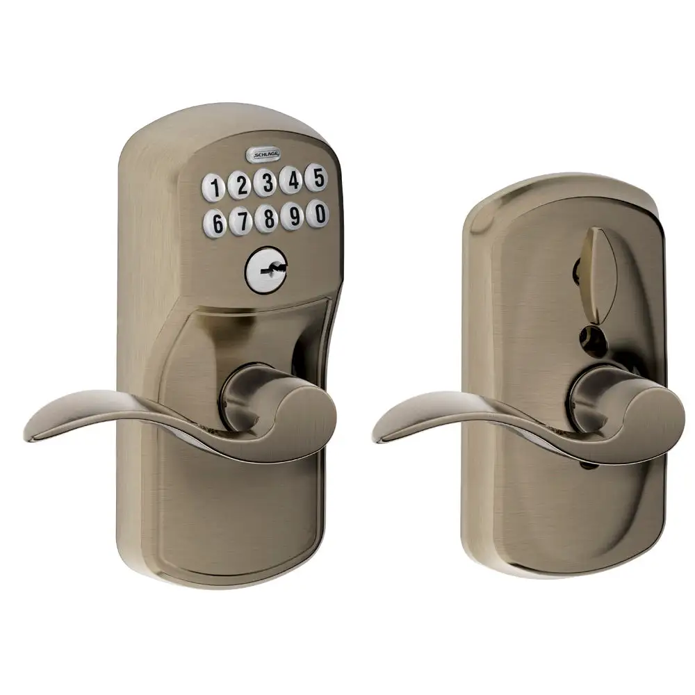 Plymouth Keypad Entry Door Lock Flex-Lock and Flair Style Levers - Heavy Duty Construction Hardware Schlage