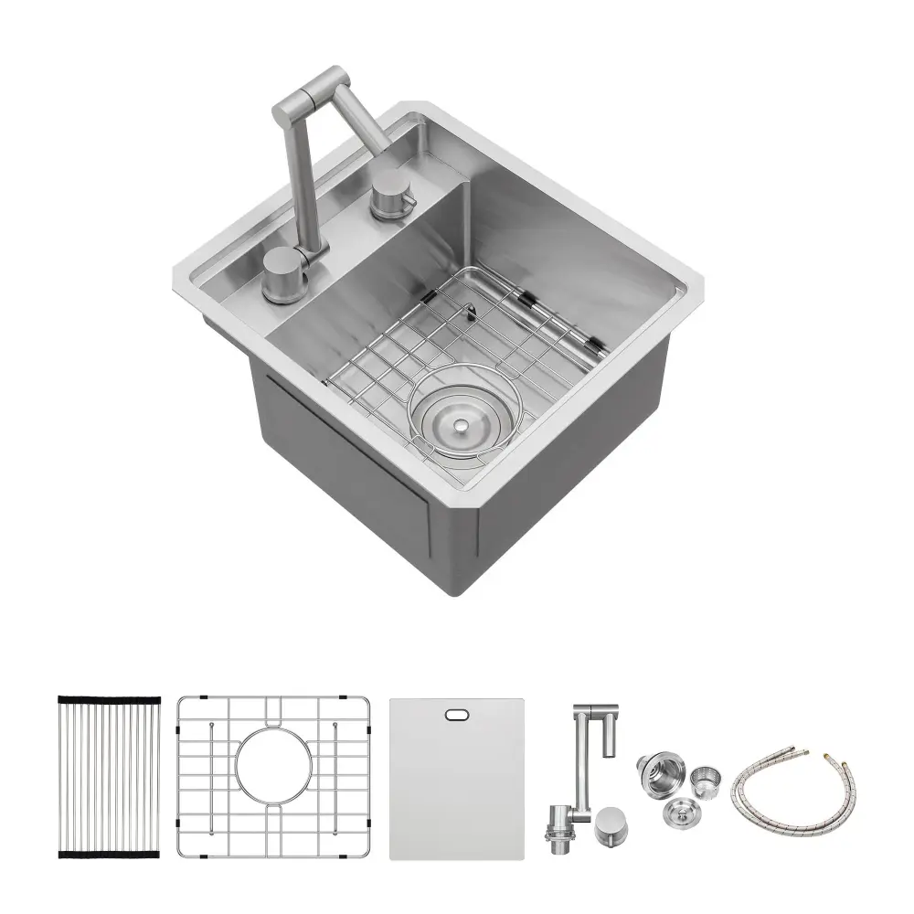 Modern Undermount Bar Sink Folding Faucet