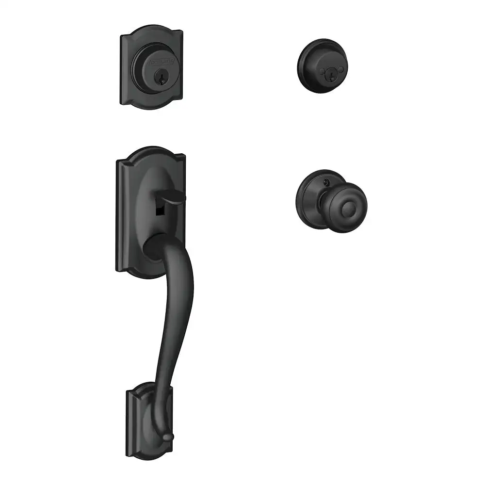 Camelot Plymouth Knob Double Cylinder Handleset - Best Construction Hardware Equipment Schlage
