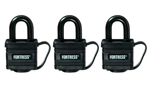 Master Lock 1804TRI Fortress Covered Laminated Padlock Keyed Alike 3-Pack High Security