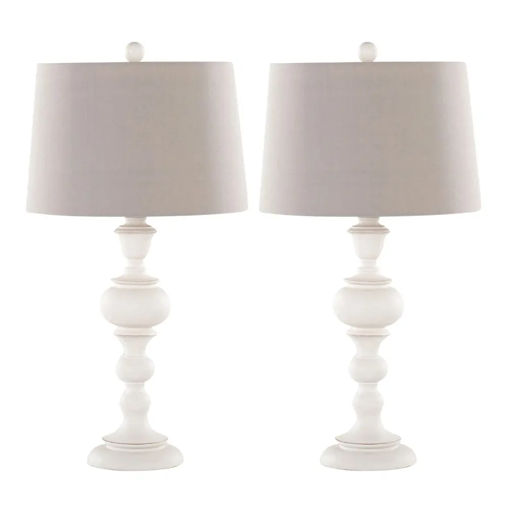 Morocco - Farmhouse Poly Table Lamp (Set 2) - Distressed Off Ivory / Soft Gray