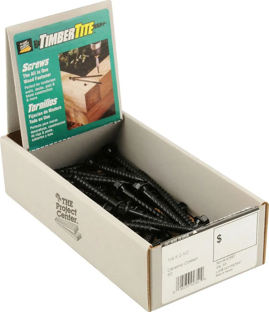 Hillman 47987 TimberTite Landscape Screw Ceramic Coat 1/4 x 2.5 50-Count