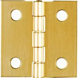 4-Pack 1 x 1-. Broad Light-Duty Brass Hinges Cabinets National Hardware