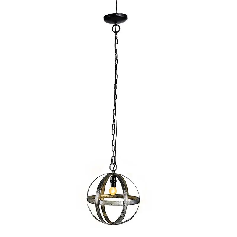 Dimmable LED Metal Chandelier, Hanging Portable Fixture Adjustable Chain Kitchen, Bulb Not Included - Gray
