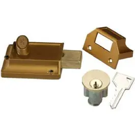 Brass Night Bolt 5-Pin Tumbler Locking Cylinder Security Various