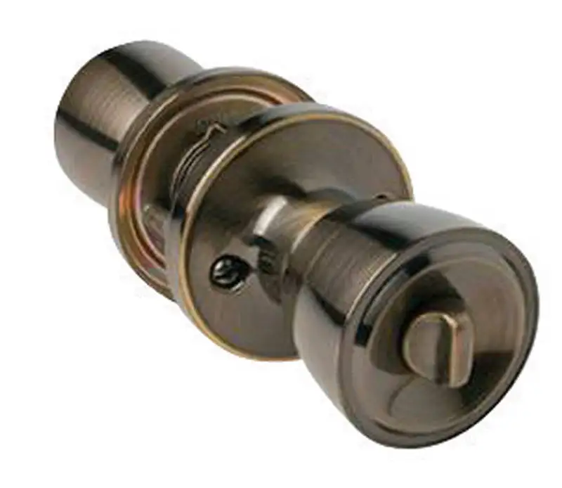 Home Plus Antique Brass Knob and Deadbolt Set 1-3/4 .