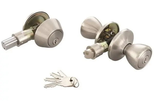 Prosource T-5764-D101SS Mobile Home Door Knob and Deadbolt Combo Stainless Steel
