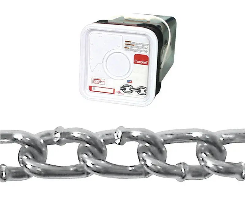 Campbell No. 2/0 Twist Link Carbon Steel Machine Chain 3/16 Inch D X 175 Feet L