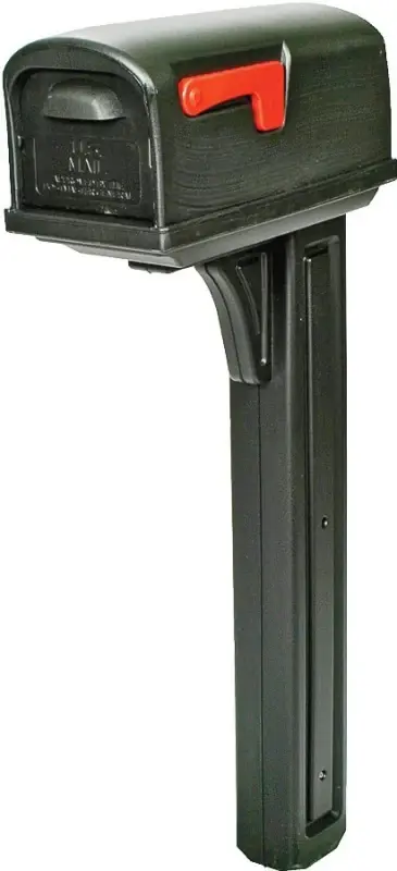 Gibraltar Mailboxes Enduring Series GCL10000B Mailbox Post Combo, 800 cu- Mailbox, Plastic Mailbox, Plastic Post, Black