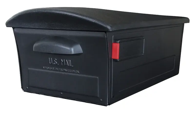 Gibraltar Mailboxes RSKB0000 Rural Mailbox, 1450 cu- Capacity, Plastic, 13 W, 21.6 D, 9-1/2 H, Ebony