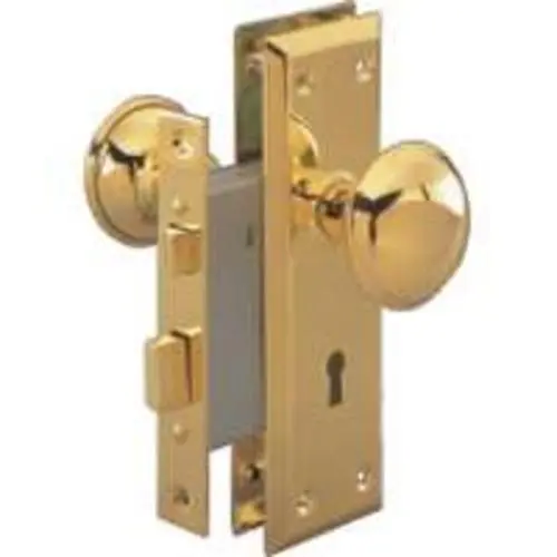 Toolbasix 6870372-3L Polished Brass Mortise Lock Kit Doors