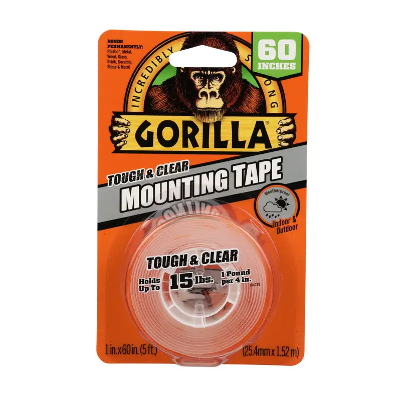 Gorilla 1 . W x 60 . L Mounting Tape Clear Pack 6