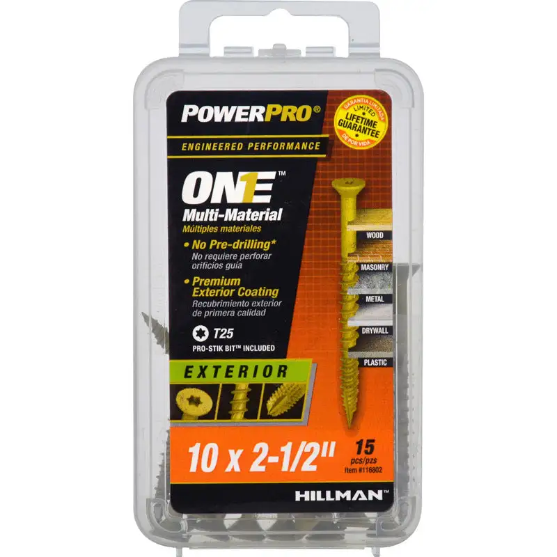 Hillman PowerPro ONE 1/4 . X 4 . L Star Flat Head Multi-Material Screw 8 Pack