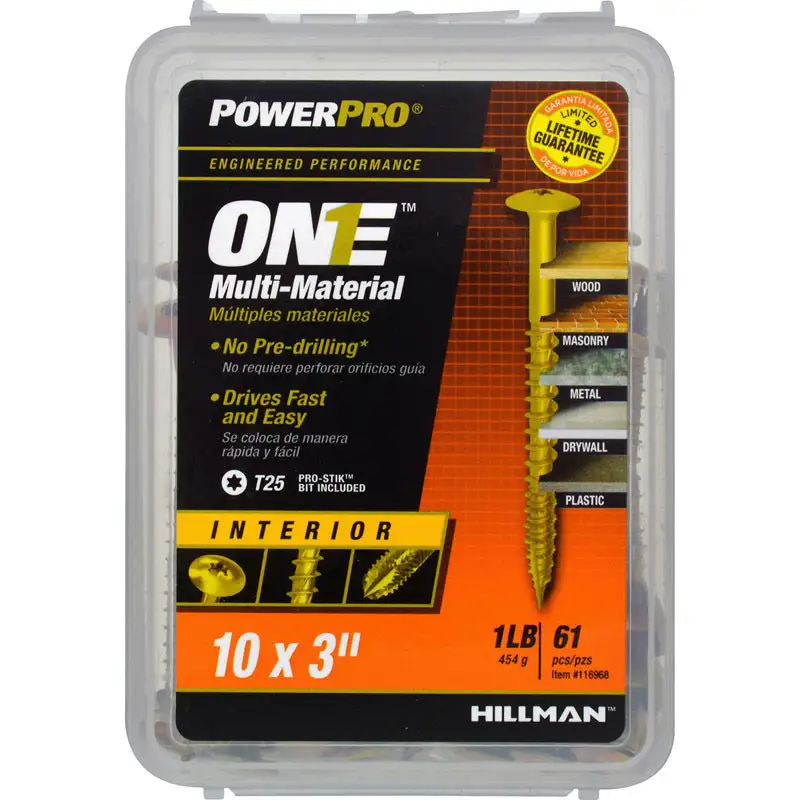 Hillman POWERPRO ONE No. 10 Star Wafer Head Multi-Material Screws 1 lb Pack 5