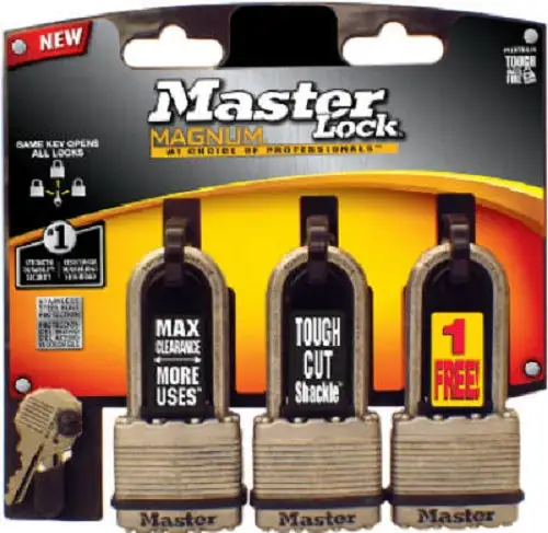 Master Lock M1XTRILH Magnum Laminated Padlock 1-3/4 . 3-Pack