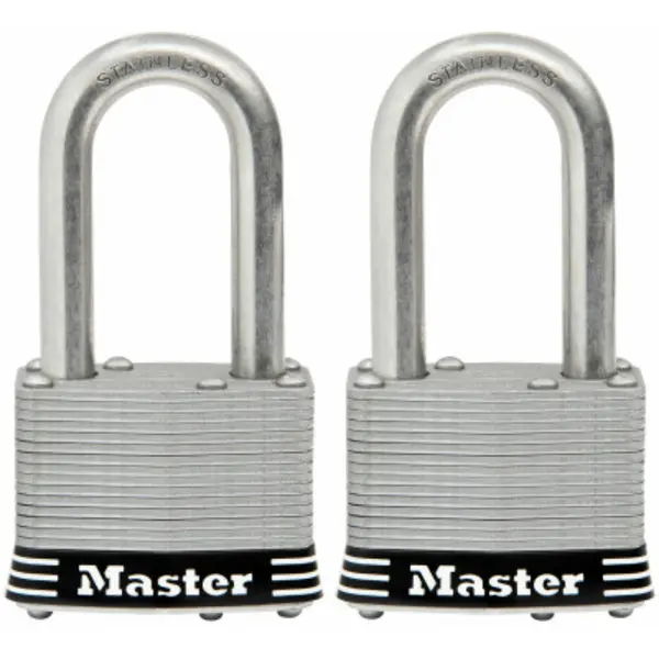 Master Lock 1SSTLFHC Laminated Padlock Stainless Steel Shackle 2-Pack