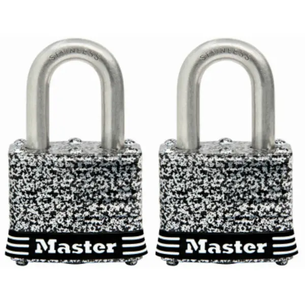 Master Lock 3SSTHC Laminated Padlock Stainless Steel Shackle 2-Pack