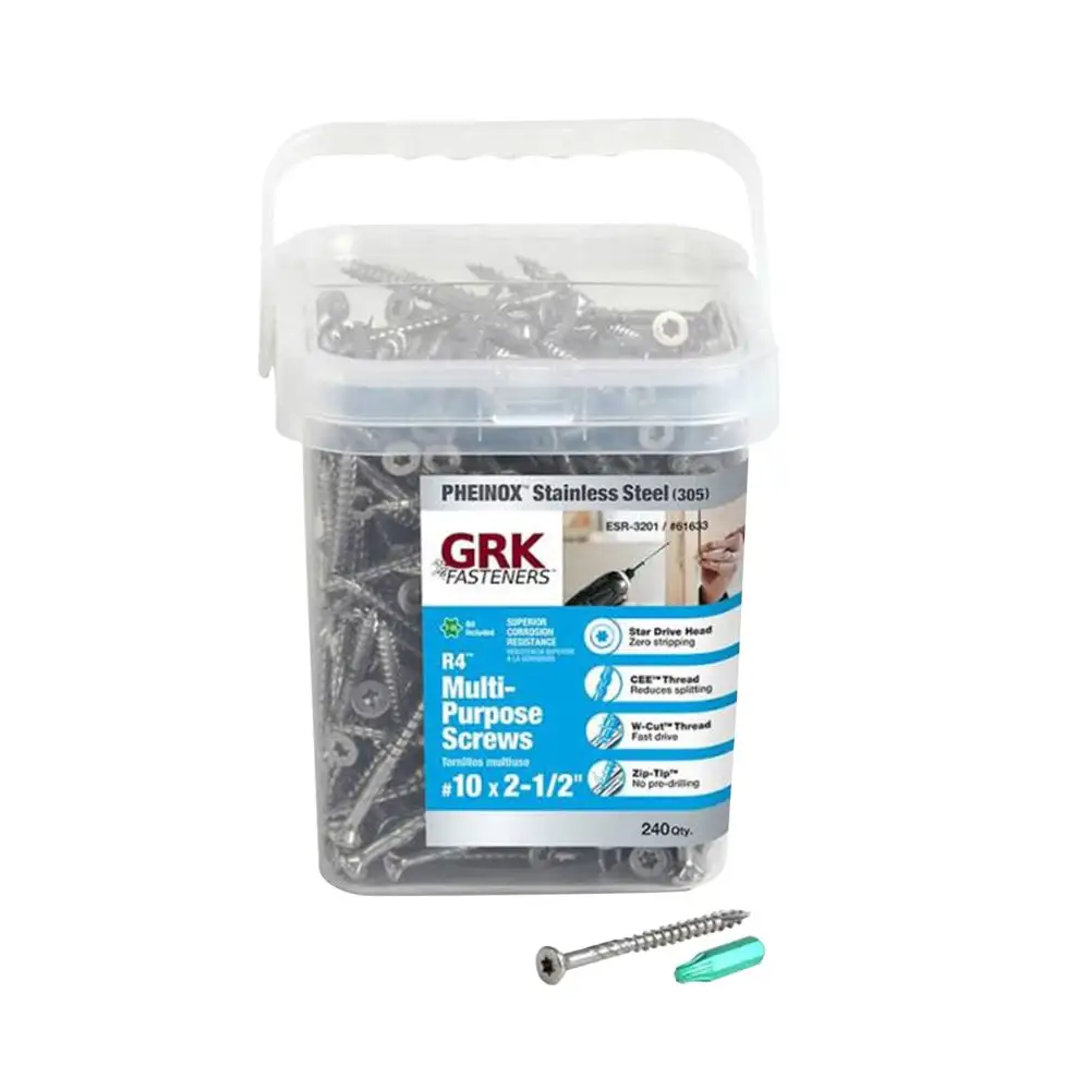 GRK Fasteners 61633 Star Flat Head Multi Purpose Screw Versatile Construction Screws
