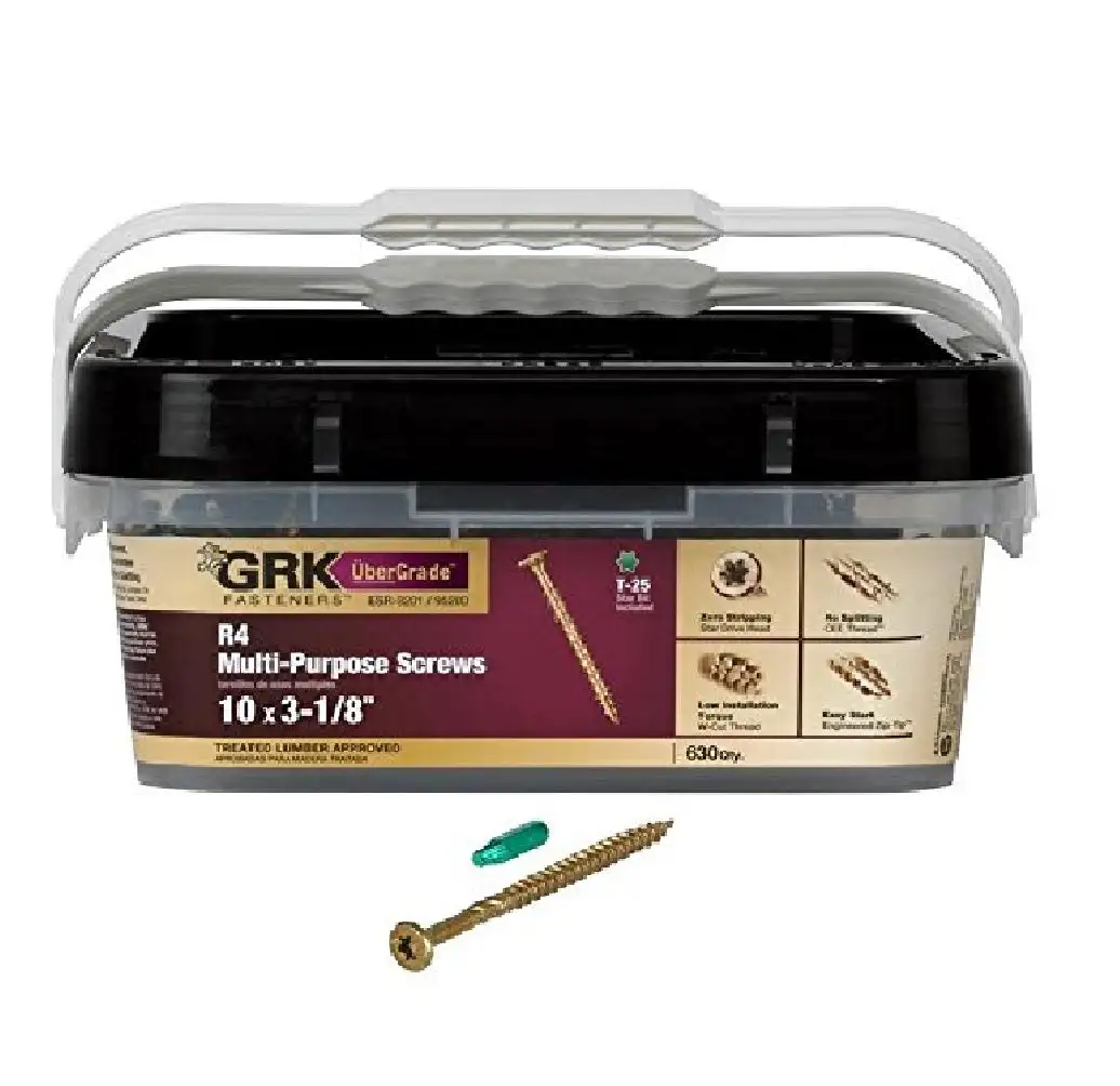 GRK Fasteners 95200 Multi Purpose Screws #10 x 3-1/8 Inch Versatile Construction Screws