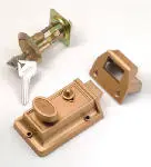 First Watch Security 1105-SN Night Latch and Locking Cylinder Satin Nickel