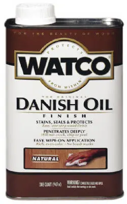 Watco 65851 Danish Oil Finish 1 Pint Dark Walnut Rich Wood Protection Rust-Oleum
