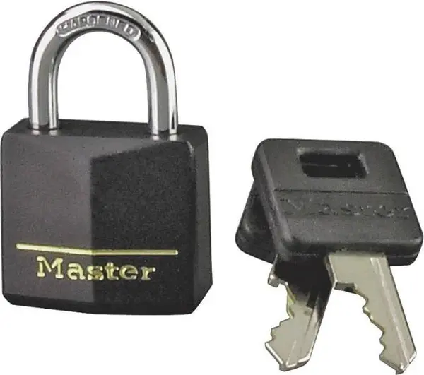 Master Lock 131T Covered Brass Padlock Black