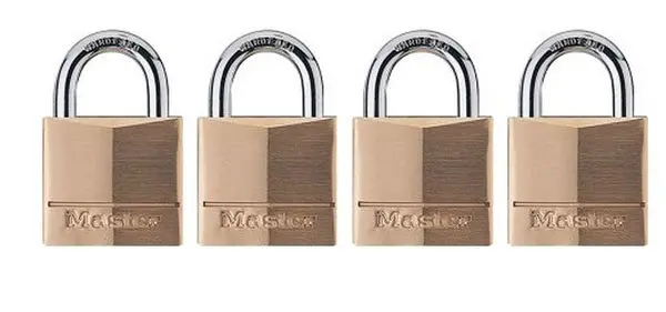 Master Lock 140Q Solid Brass Padlock 1/4" Dia Black Security and Locking