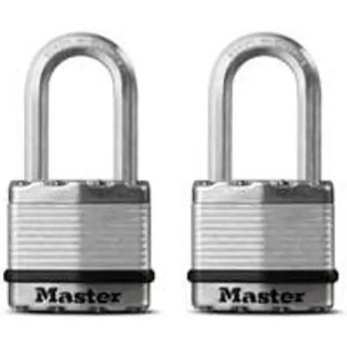 Master Lock M1XTLF Laminated Steel Padlock 2-Pack 4-Pin Cylinder 1-3/4-Inch