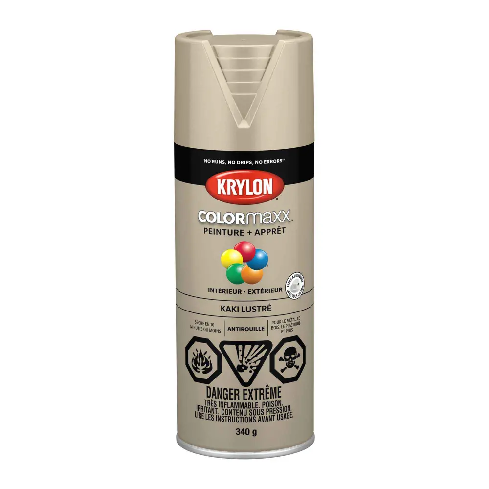Krylon COLORMAXX Paint + Primer Gloss Khaki, 340 g