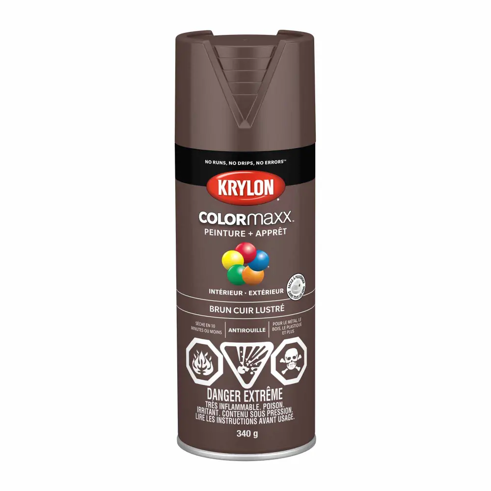 Krylon COLORMAXX Paint + Primer Gloss Leather Espresso, 340 g