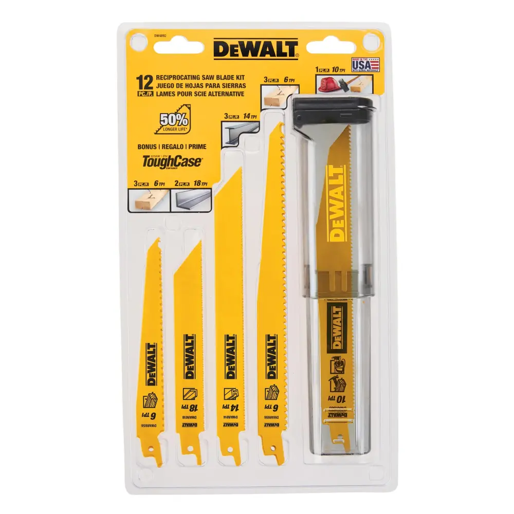 Bi-Metal Reciprocating Saw Blade Place Telescoping Case, 12-Piece