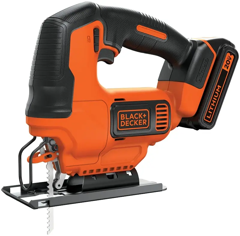 Black+Decker BDCJS20C Jig Saw, Battery Included, 20 V, 3/4 L Stroke, 2500 spm