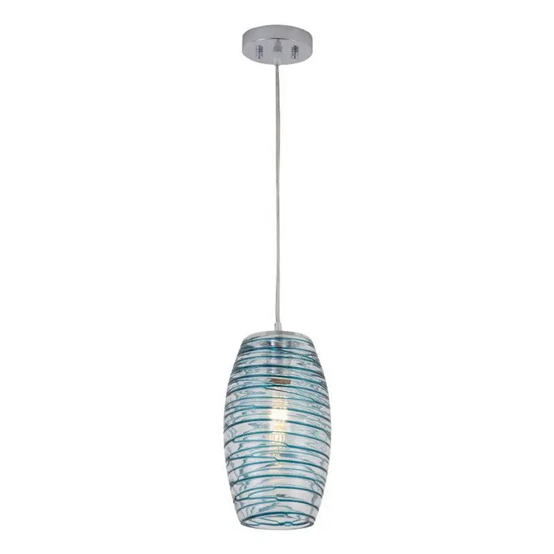 Flare Maxax 1 - Portable Single Drum Blue Glass Pendant #19200