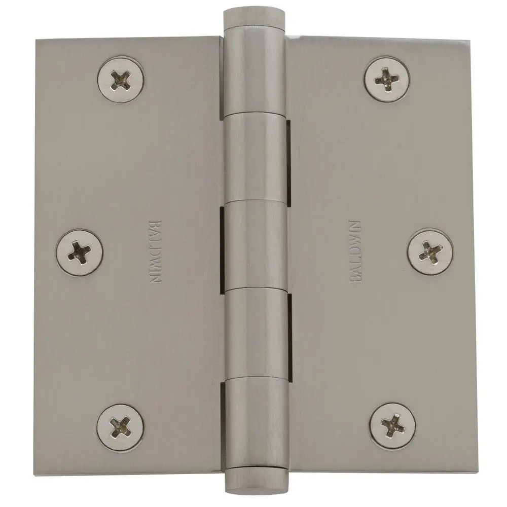 1035 150 3-1/2 x 3-1/2 Square Corner Plain Bearing Hinge Satin Nickel