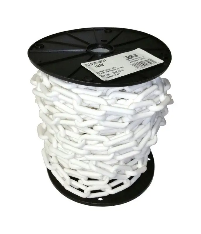 Baron 8 ft Lock Link Plastic Chain 2 Diameter x 60 ft Length Heavy Duty Barrier Chain