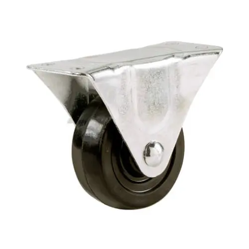 Shepherd Hardware 9483 Rubber Wheel Rigid Plate Caster 3 Inch Furniture and Carts