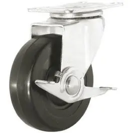 Rubber Wheel Swivel Plate Caster Side Brake 5-Inch Heavy Duty Mobility Various