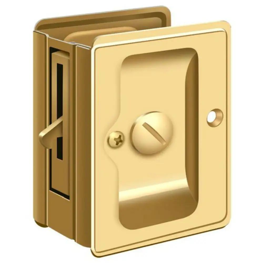 Adjustable Heavy Duty Passage Pocket Lock PVD Polished Brass Deltana