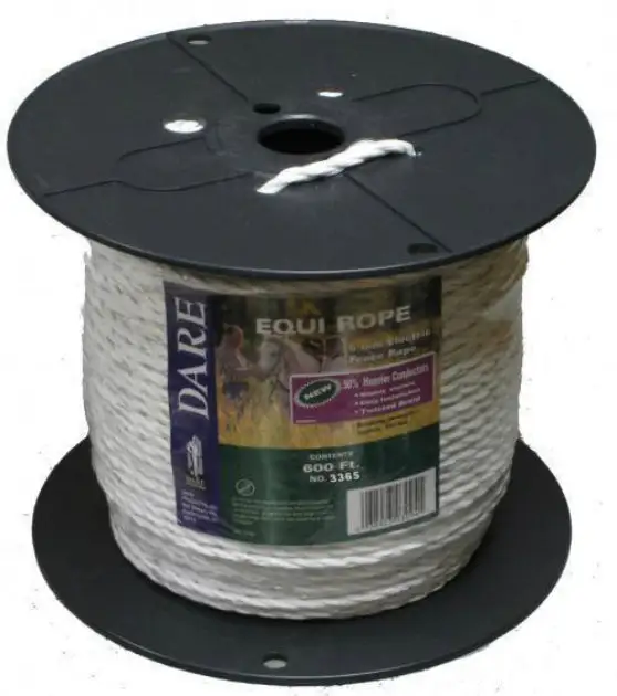 Dare 3365 Twisted HD Poly Rope 7-Strand Wire 6mm x 600ft White