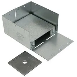 Adjustable Post Base 1-Inch Stand Off Height 16-Gauge Steel 6x6-Inch Various