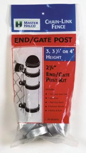Master Halco 087073 Galvanized Chain Link End-Gate Post Kit Secure Fencing