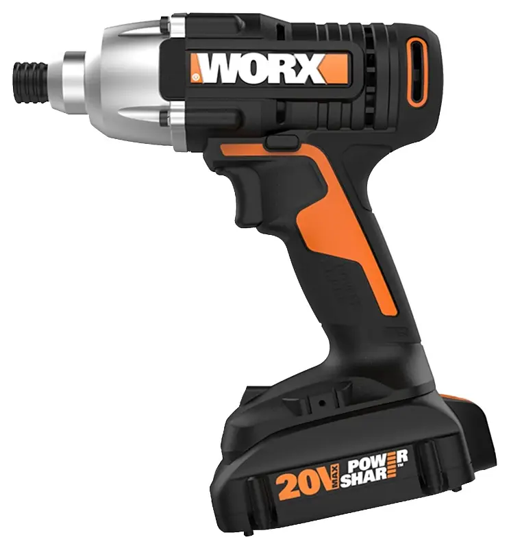 Worx PowerShare WX291L Impact Driver, Battery Included, 20 V, 1.5 Ah, 1/4 Drive, Hex Drive, 0 to 3300 bpm IPM Carrying Case