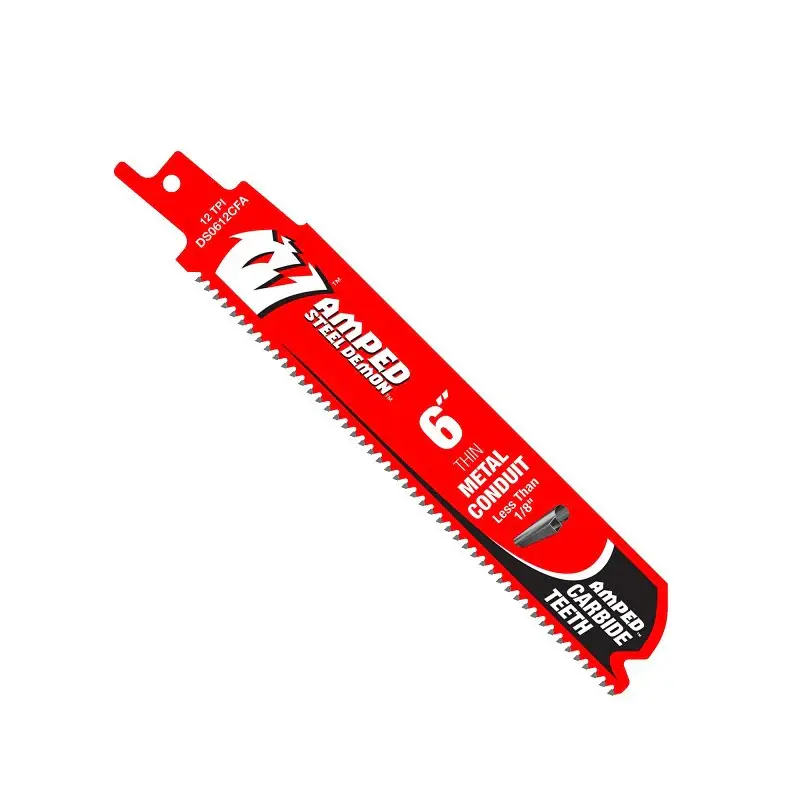 Diablo AMPED Alloy Demon DS0612CFA3 Reciprocating Saw Blade, 6 L, 12 TPI, Carbide Cutting Edge