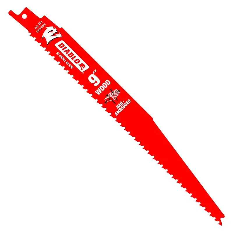 Diablo DS0912BW15 Reciprocating Saw Blade, Bi-Metal, Applicable Materials: Immaculate Wood, 1 W, 9 L, 6, 12 TPI, 15/PK