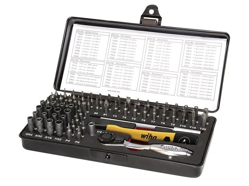 Wiha ESD Micro-bit Adjust, 66 Piece (inc. Case)