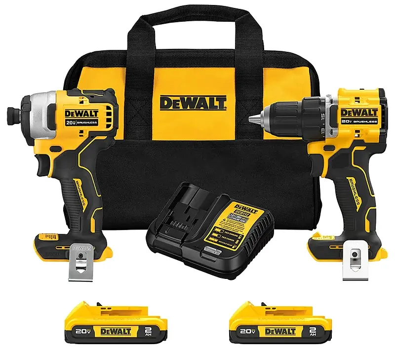 DEWALT DCK225D2 Brushless Combo Kit, Battery Included, 2 Ah, 20 V, Lithium-Ion
