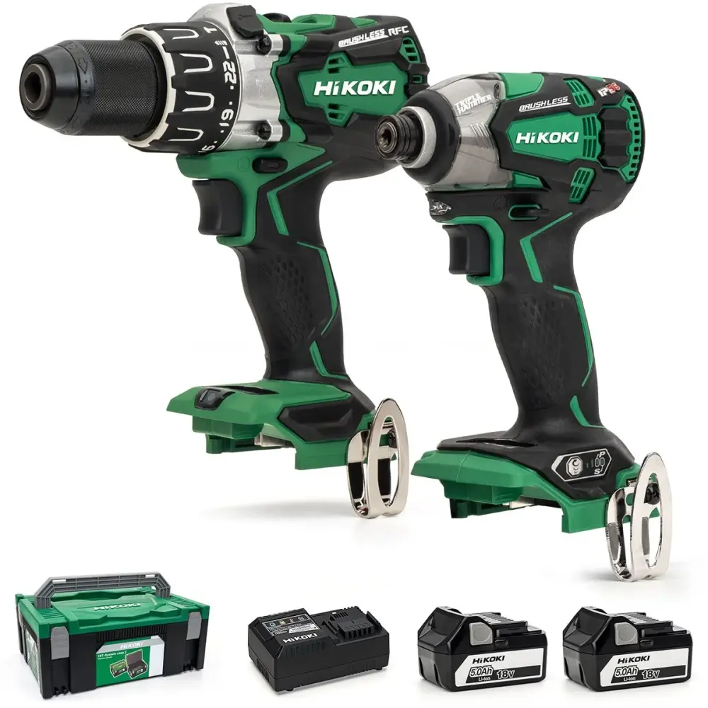 HiKOKI/Hitachi KC18DPL2/JP Brushless Combi Drill and Impact Driver 2 x 5ah