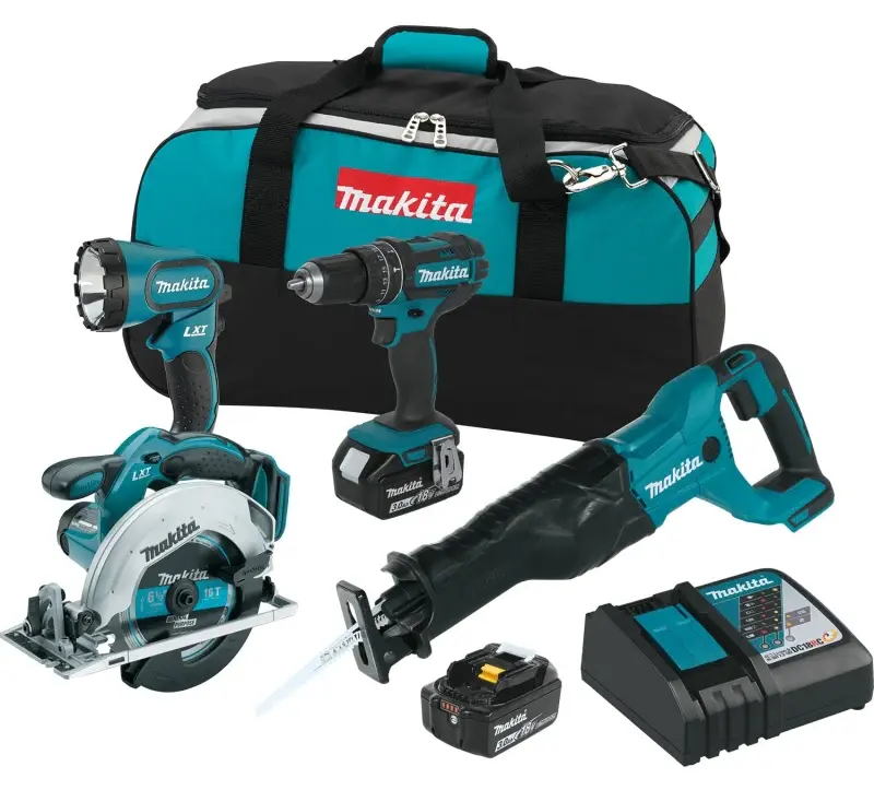 Makita LXT XT442 Combination Kit, Battery Included, 18 V, 4-Tool, Lithium-Ion Battery | High Torque