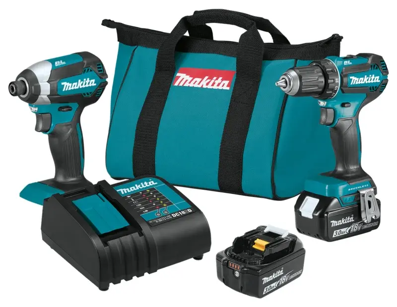 Makita XT281S Brushless Combination Kit, Battery Included, 18 V, 2-Tool, Lithium-Ion Battery Fast Charger