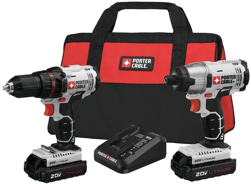 Porter-Cable PCCK604L2 Combination Tool Kit, Battery Included, 1.3 Ah, 20 V, Lithium-Ion